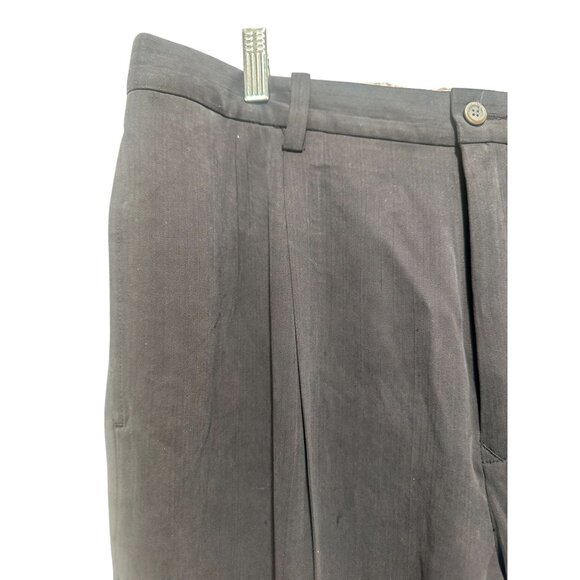 Tommy Bahama Silk Pleated Pants Mens Size 36x32 Black Relaxed fit Golf Preppy - Picture 10 of 13